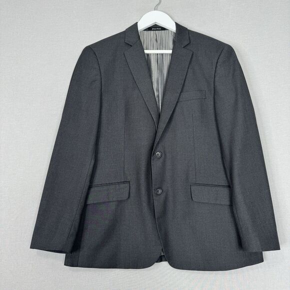 Giorgio Fiorelli Mens Suit Jacket 40 Charcoal Gray Euro Slim Fit Blazer Formal - Picture 1 of 13